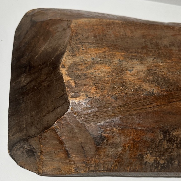 Rustic Hand Carved Wooden Bread Bowl or Serving Tray - Picture 9 of 12